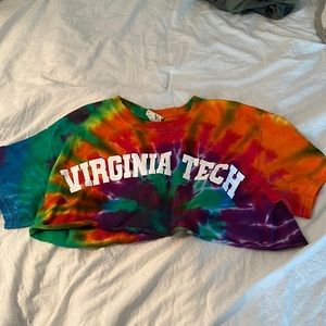 Virginia Tech tie dye cropped tshirt